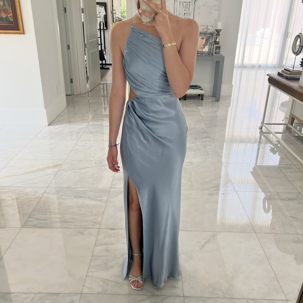 Shona Joy One Shoulder satin dress